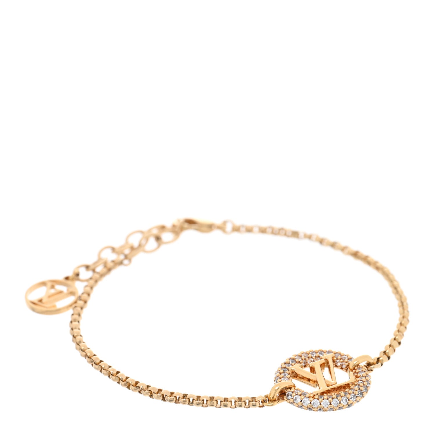 Louis Vuitton Metal Crystal Louise By Night Bracelet Gold 1 of 5
