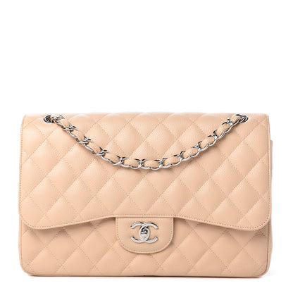 Chanel Caviar Quilted Jumbo Double Flap Beige Clair 1 of 10