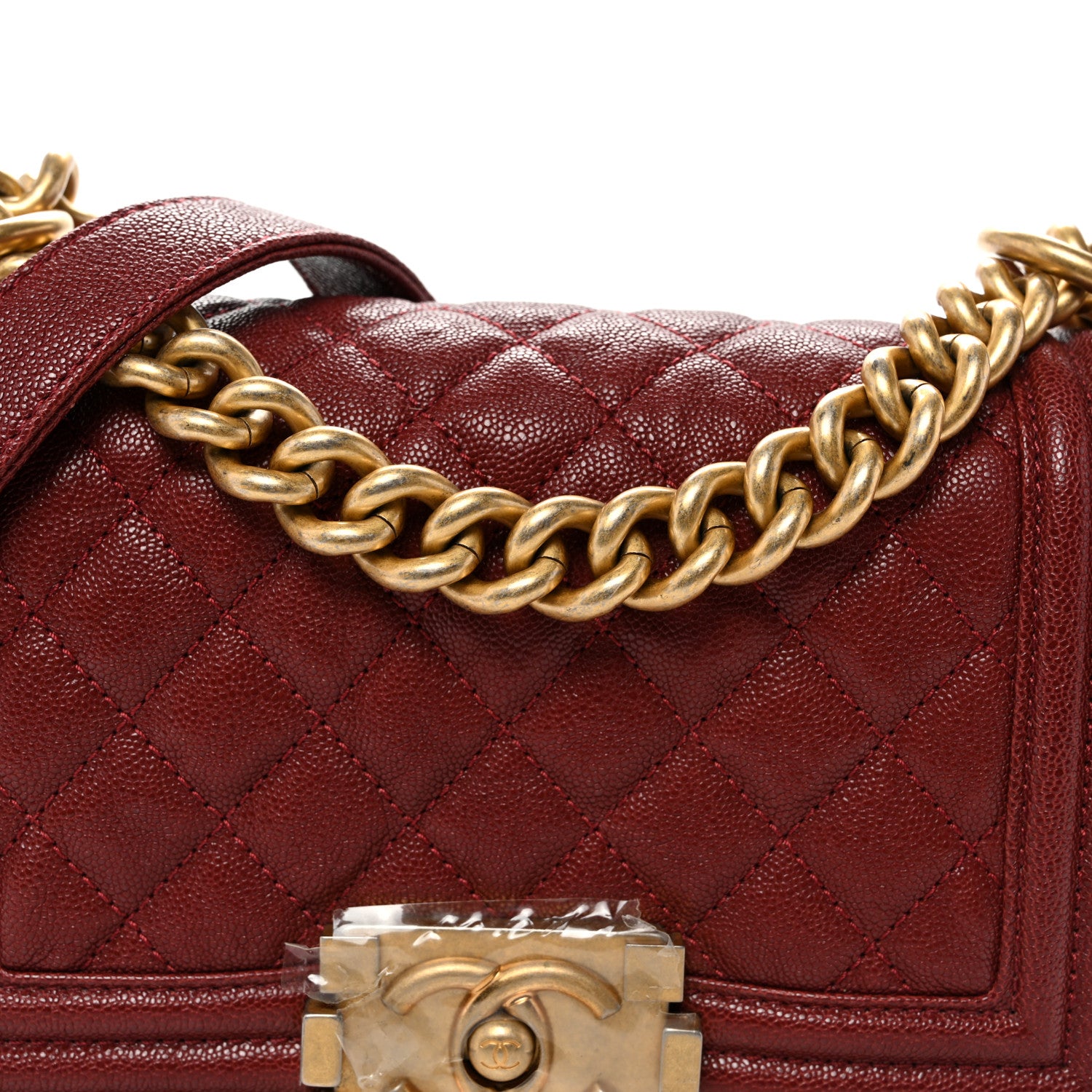 Chanel Caviar Quilted Small Boy Flap Burgundy 8 of 10