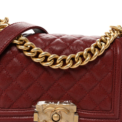 Chanel Caviar Quilted Small Boy Flap Burgundy 8 of 10