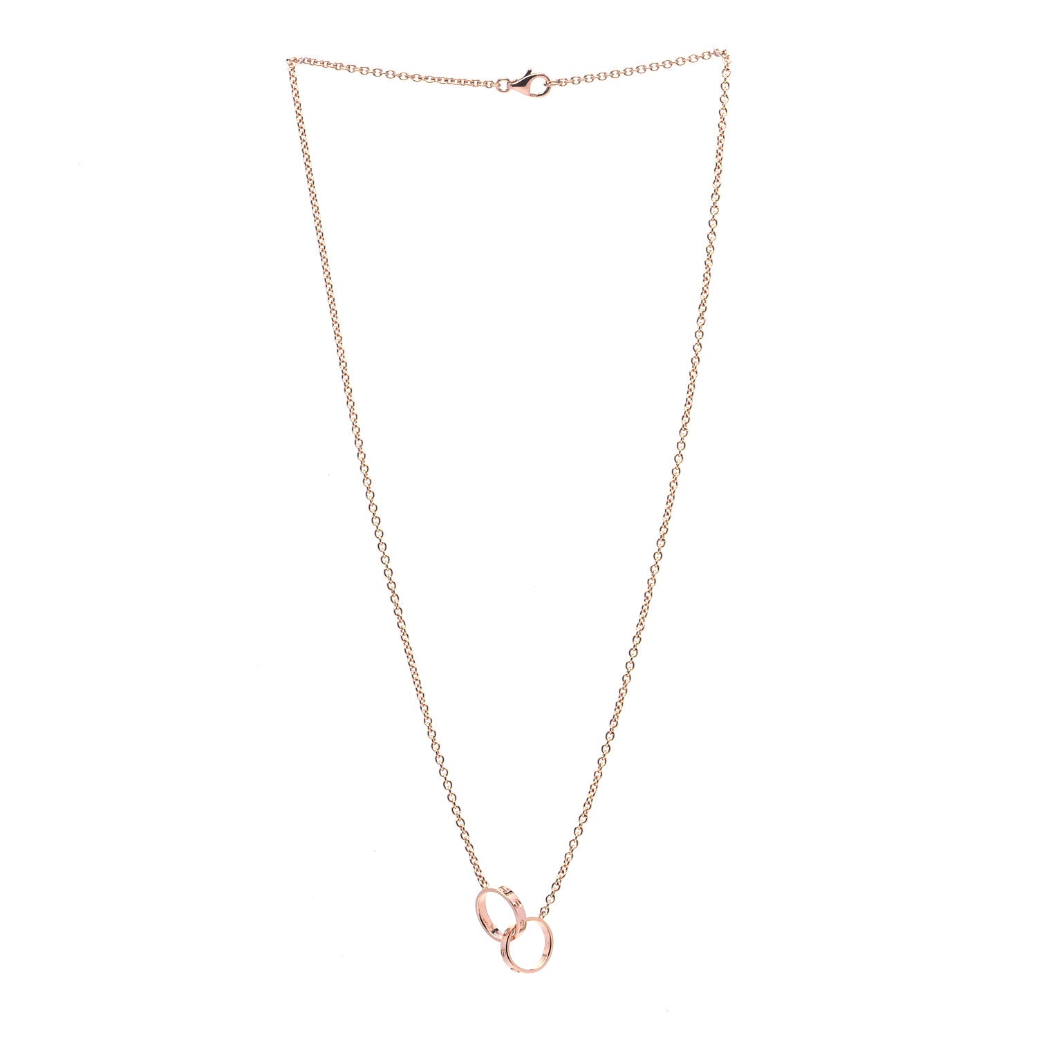 Cartier 18K Pink Gold Interlocking LOVE Necklace 3 of 6