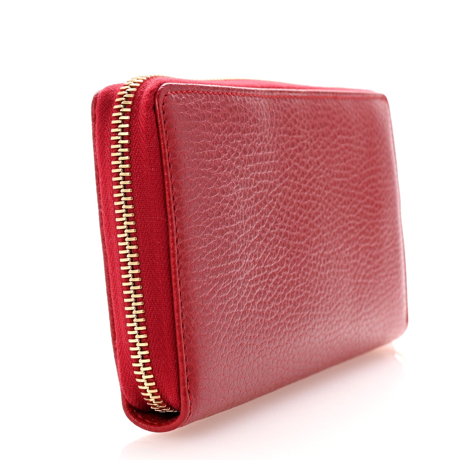 Gucci Dollar Calfskin GG Marmont Zip Around Wallet Hibiscus Red 3 of 6