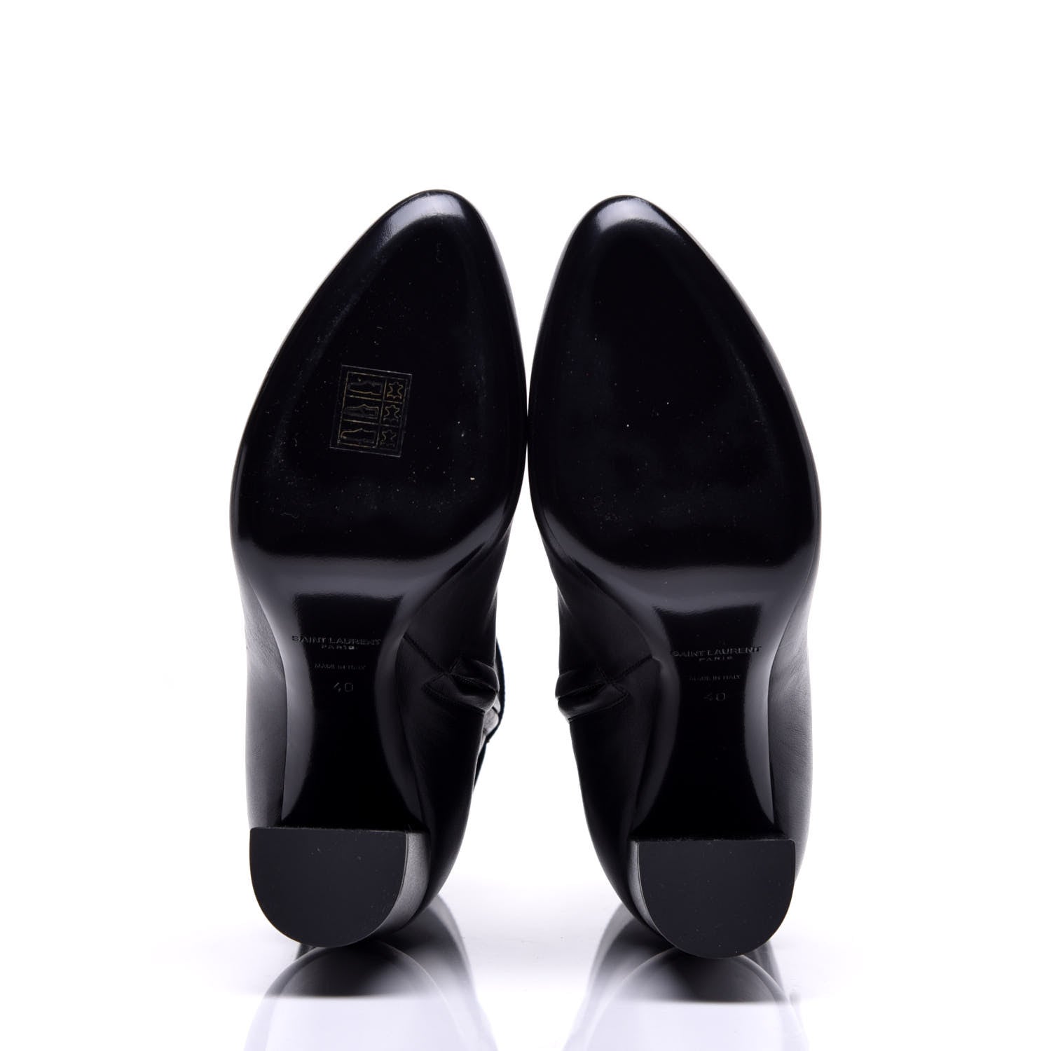 Saint Laurent Calfskin Joplin Buckle Booties 40 Black 5 of 10