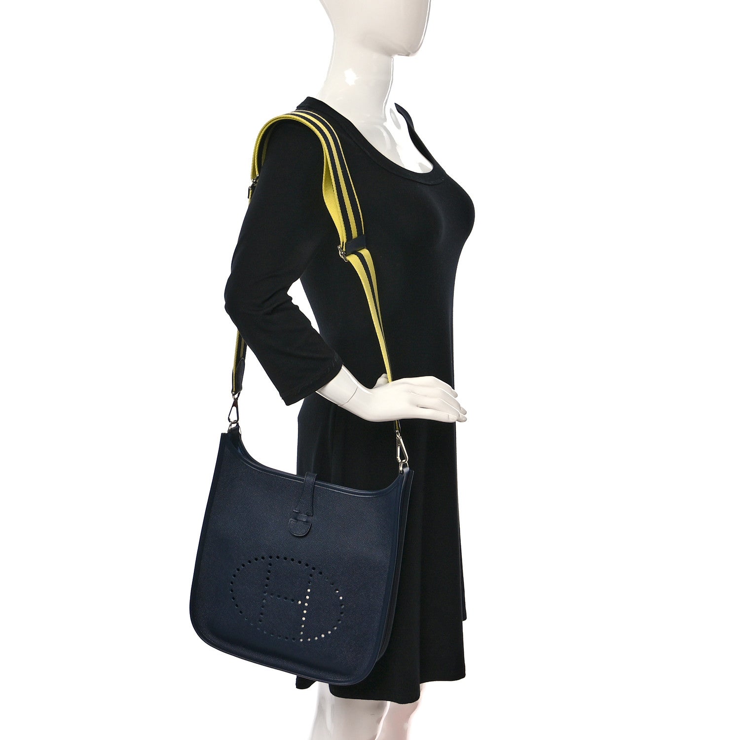 Hermes Epsom Amazone Evelyne III PM Bleu Indigo Lime 2 of 10