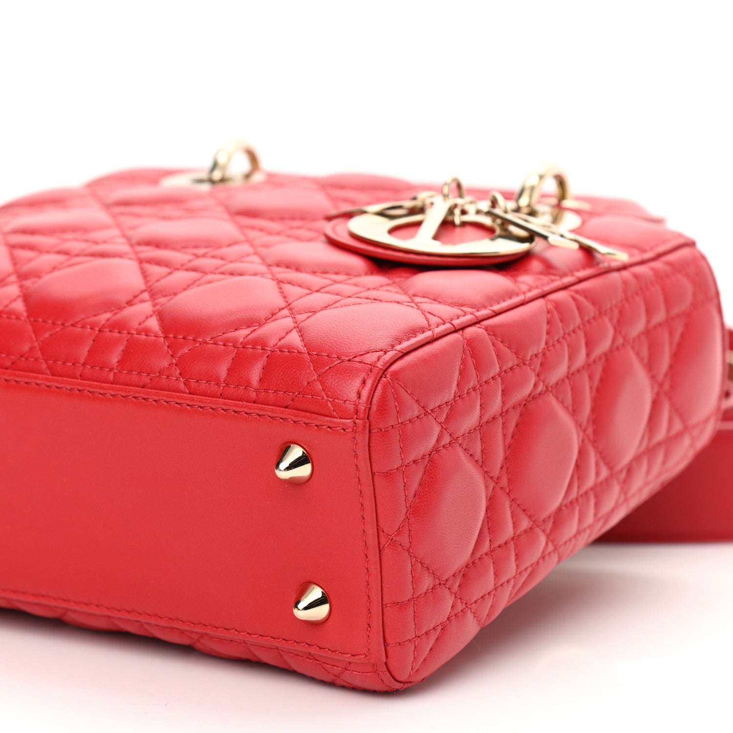 Christian Dior Lambskin Cannage Small Lucky Badges My Lady Dior Red 10 of 11