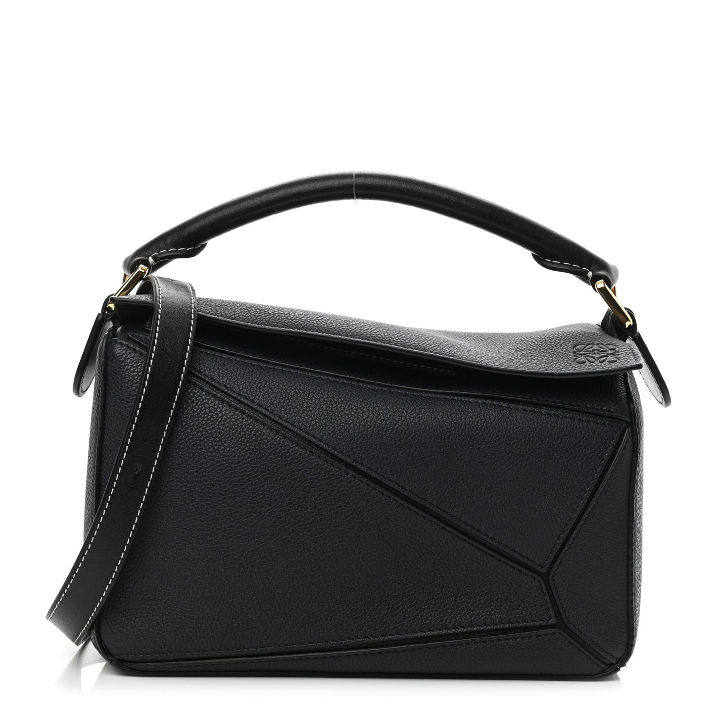 Calfskin Small Puzzle Bag Midnight Blue Black