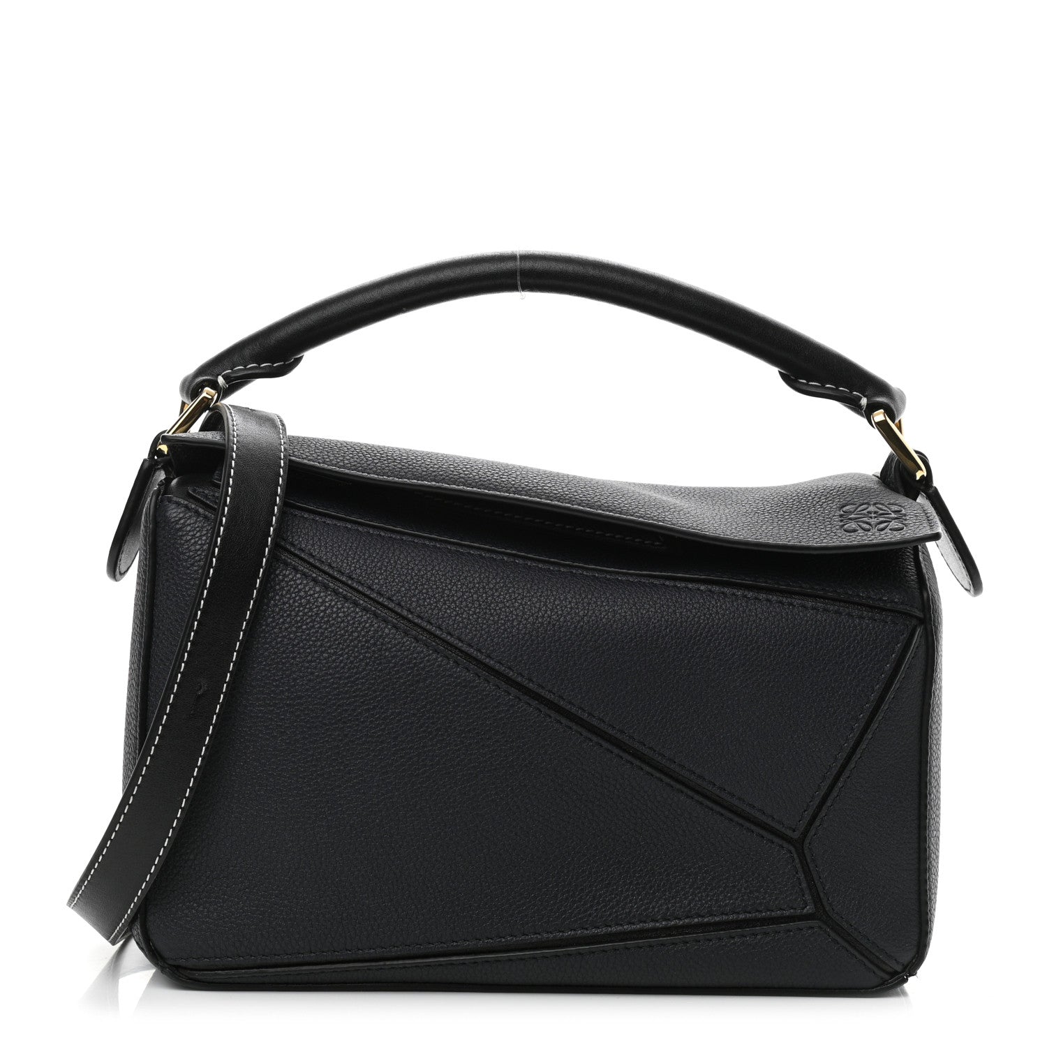 Loewe Calfskin Small Puzzle Bag Midnight Blue Black 1 of 9