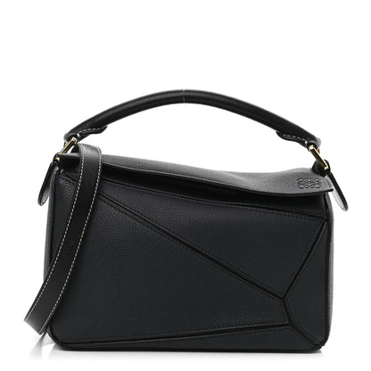 Loewe Calfskin Small Puzzle Bag Midnight Blue Black 1 of 9