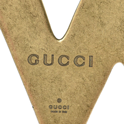 Gucci Metal Crystal Loved Pin Brooch Gold 4 of 5
