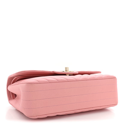Chanel Caviar Chevron Quilted Small Double Flap Pink 4 of 11