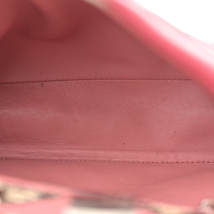 Fendi Nappa Elaphe Monster Eyes Mini Peekaboo Iconic Satchel Ruby Bois de Rose Natural 5 of 18