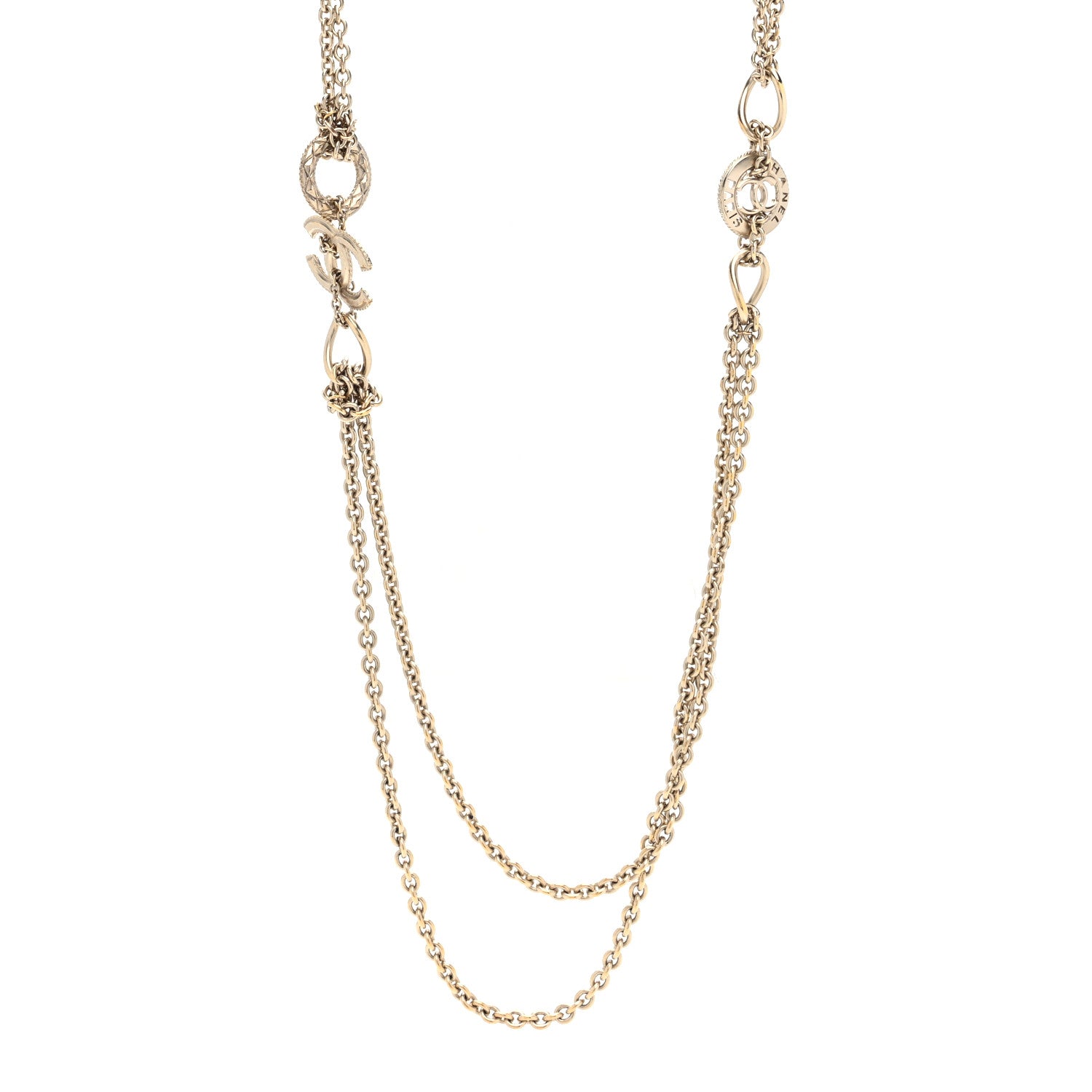 Chanel CC Medallion Paris Long Necklace Gold 1 of 4