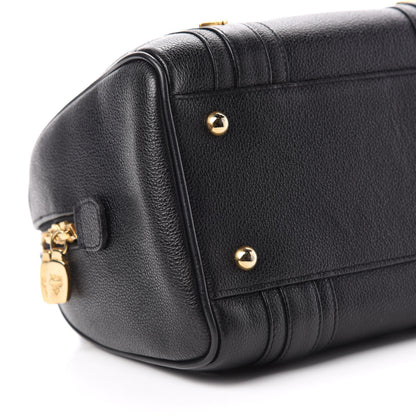 MCM Grained Calfskin Studded Boston Bag Black 6 of 11