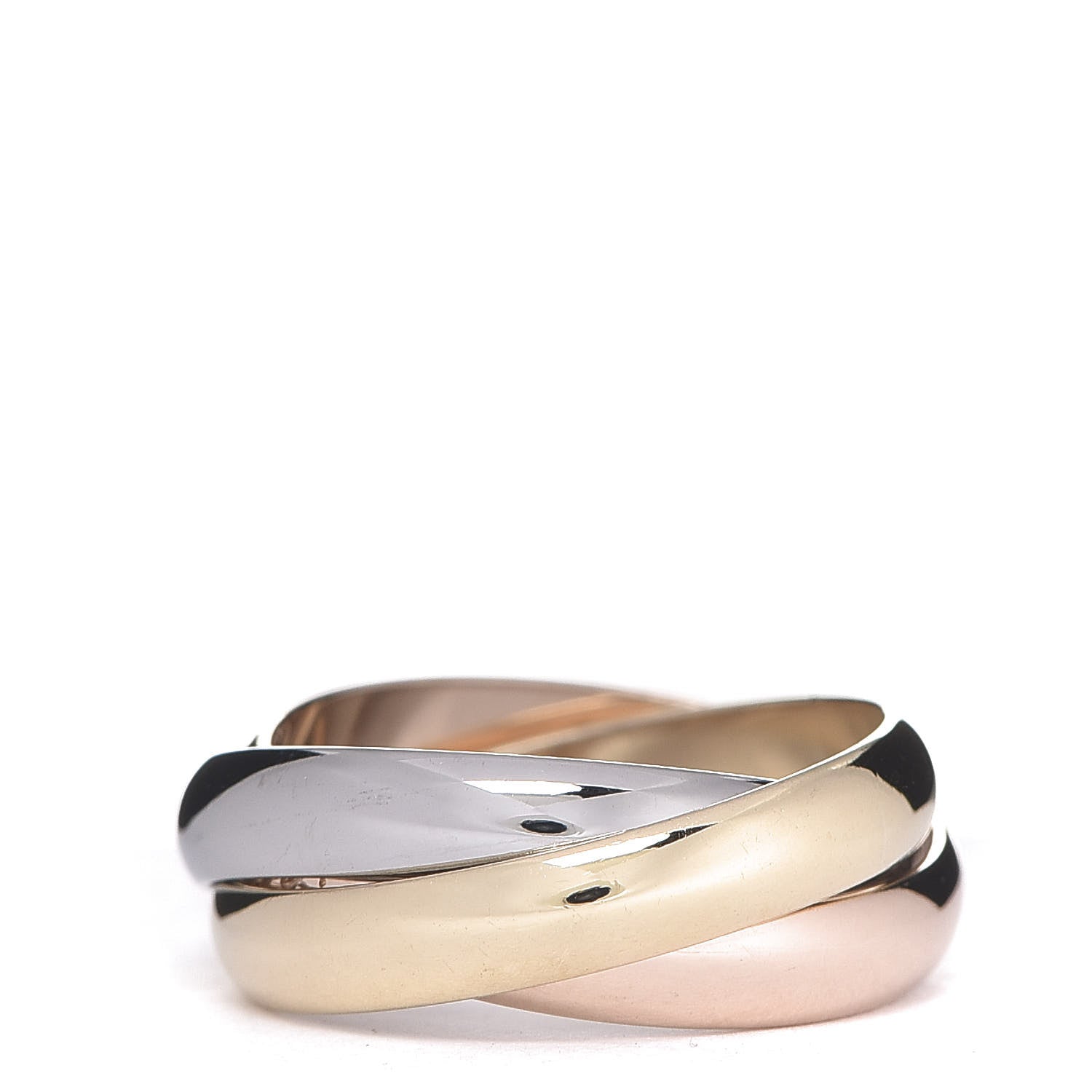 Cartier 18K Pink Yellow White Gold Classic Trinity Ring 51 5.75 2 of 4