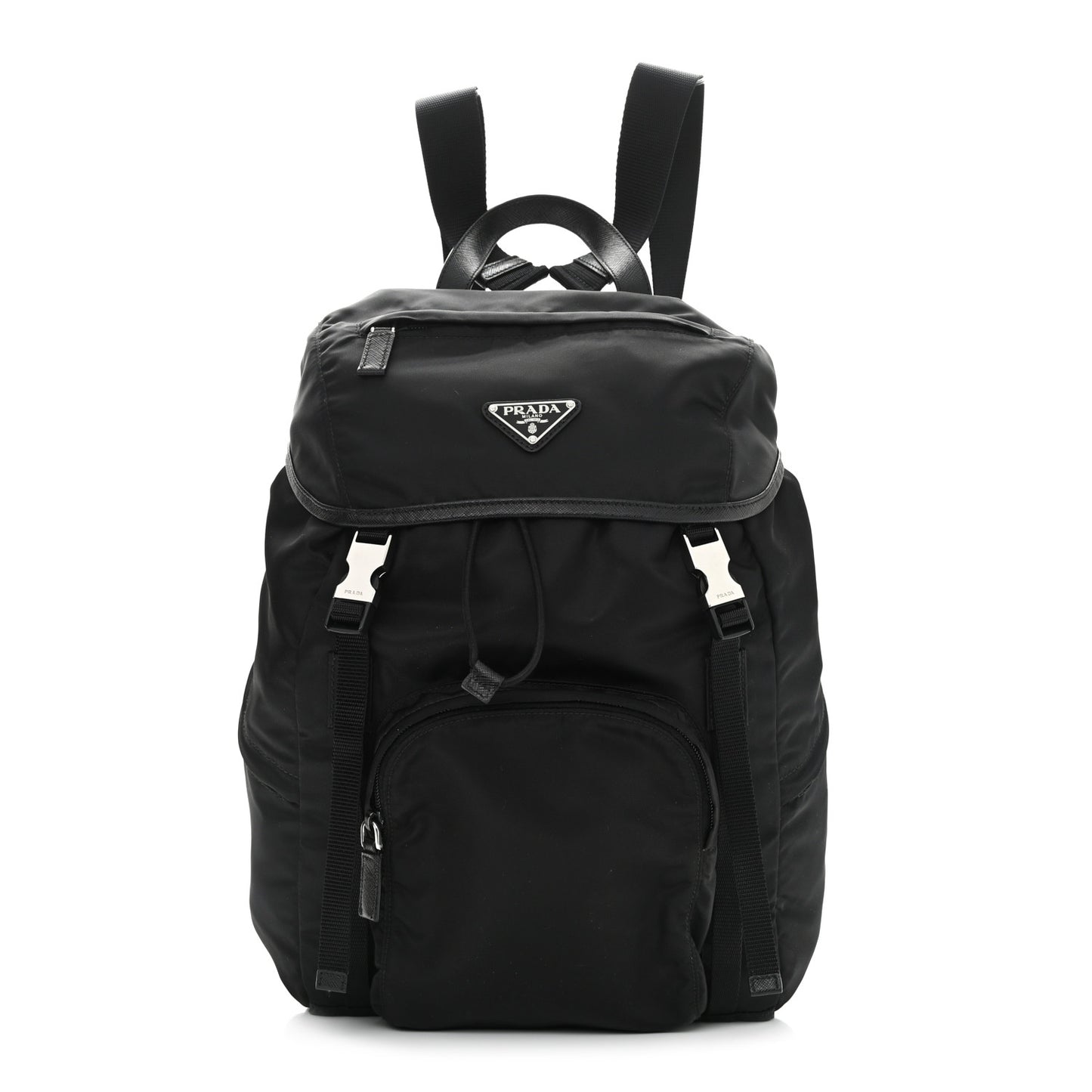 Tessuto Nylon Montagna Double Buckle Backpack Black