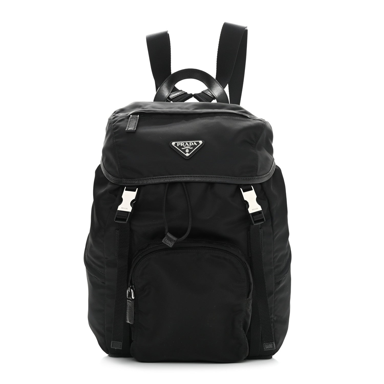 Prada Tessuto Nylon Montagna Double Buckle Backpack Black 1 of 10