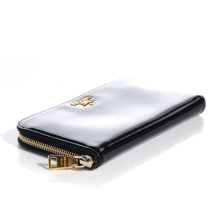 Prada Spazzolato Zip Around Wallet Nero Black 4 of 9