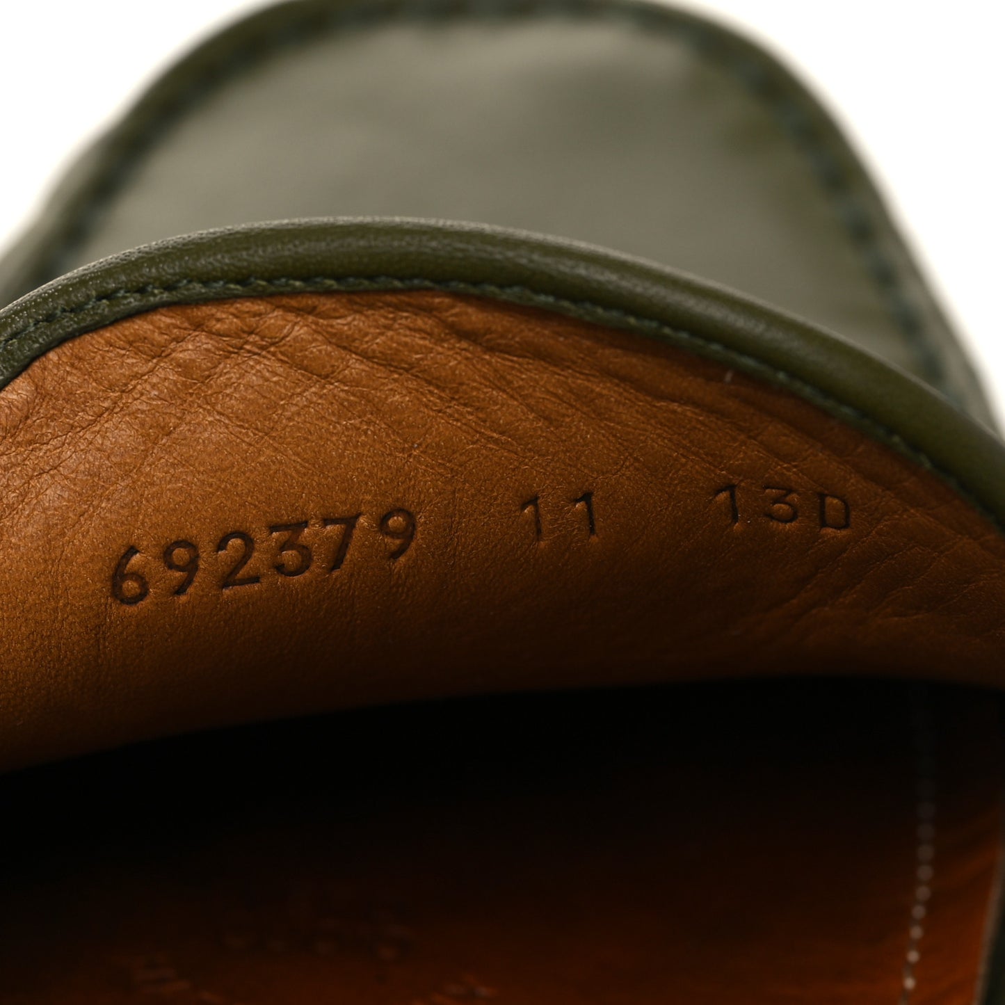 Soft Clove Calfskin Monochrome Mens Interlocking G Driver Loafers 11 Juniper Green