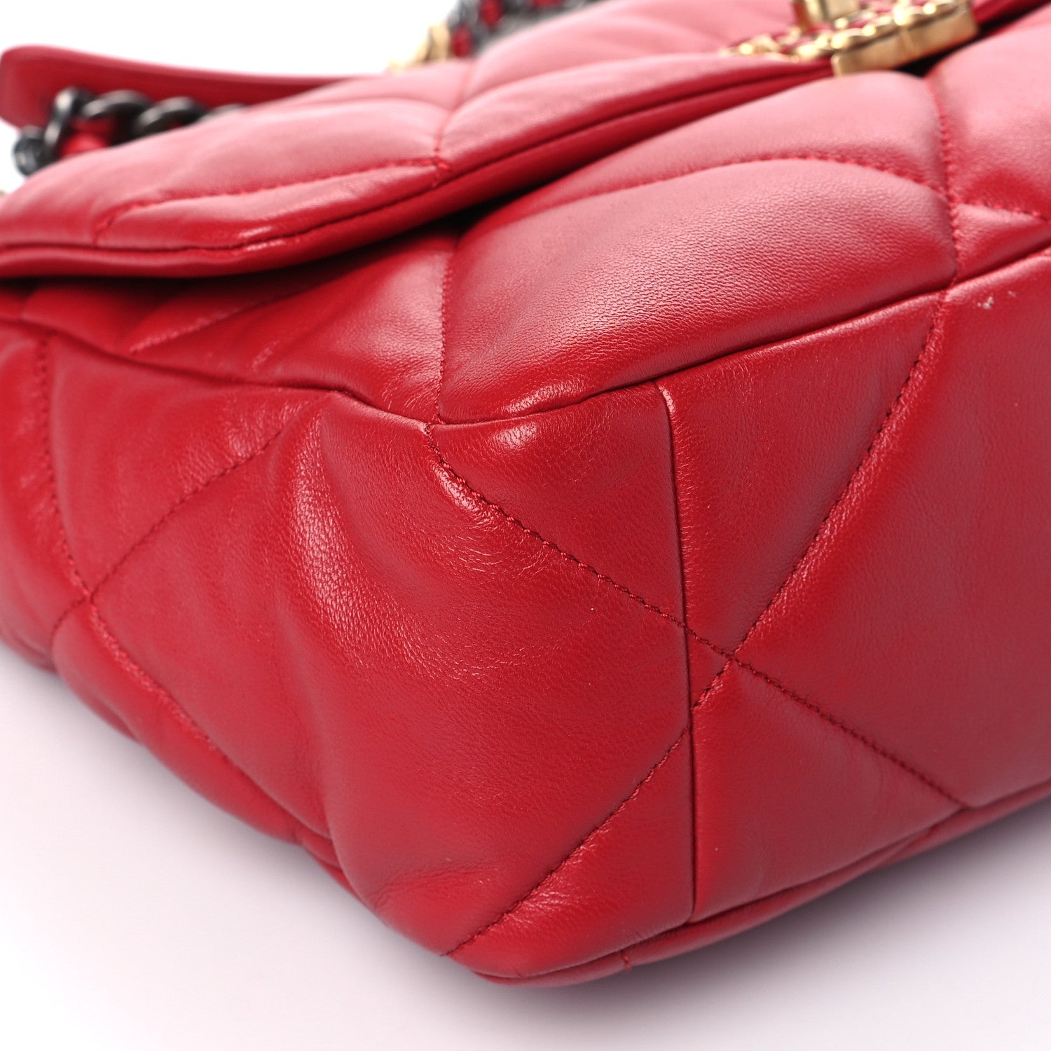 Chanel Lambskin Quilted Large Chanel 19 Flap Red 9 of 11