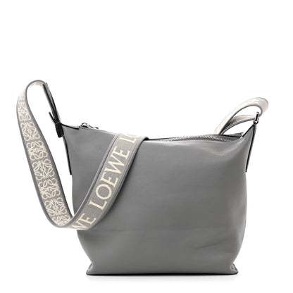 Loewe Supple Smooth Calfskin Jacquard Small Cubi Crossbody Bag Asphalt Grey 1 of 10