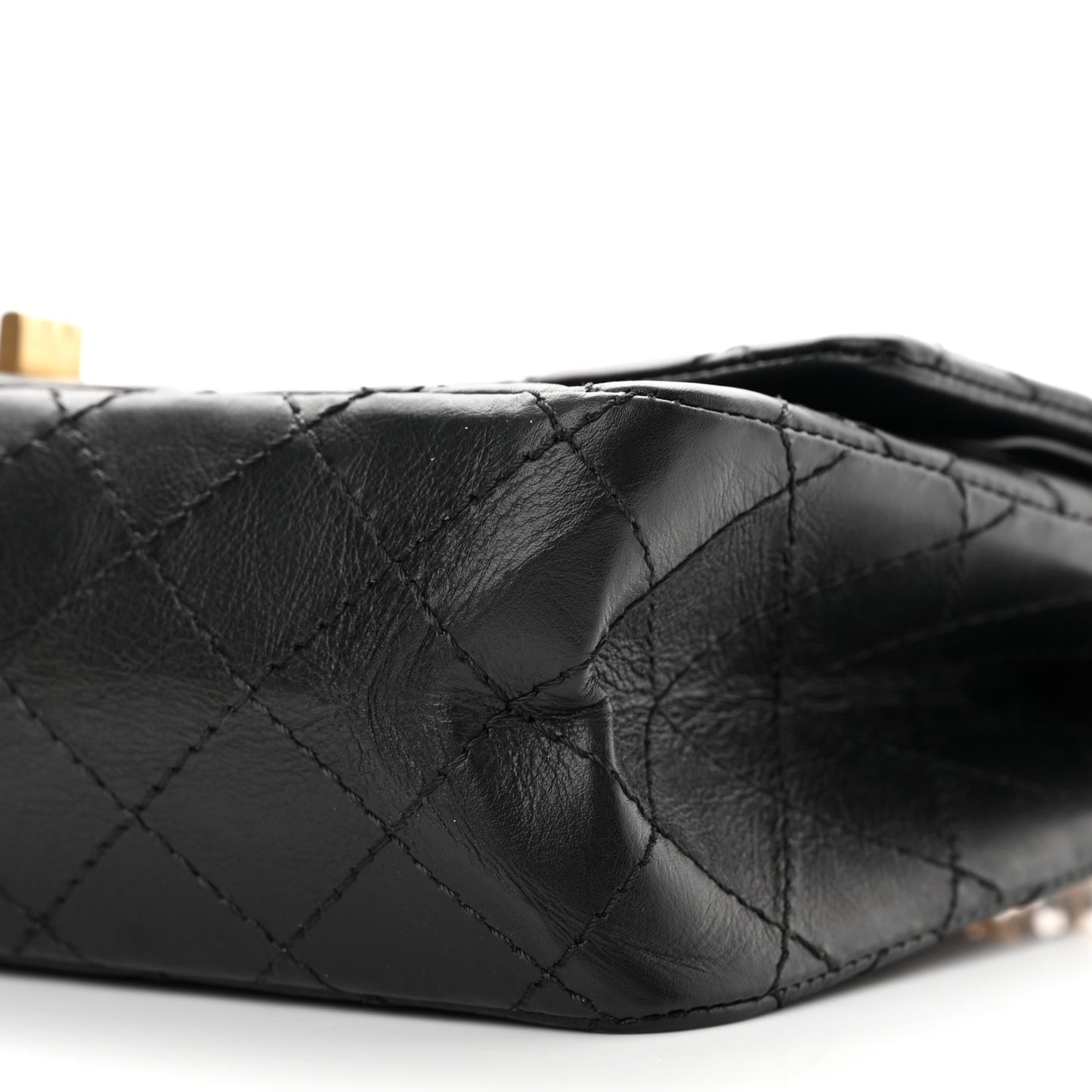 Aged Calfskin Quilted 2.55 Reissue 225 Flap Black