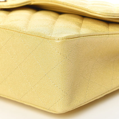 Chanel Iridescent Caviar Quilted Medium Double Flap Yellow 7 of 10