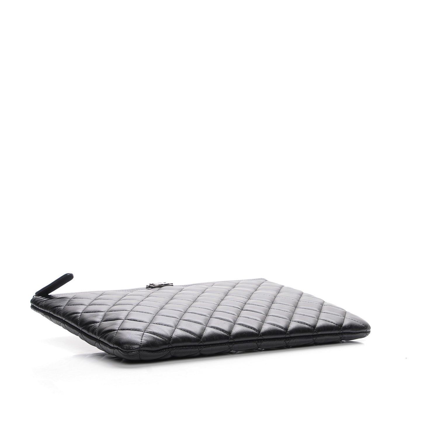 Lambskin Quilted Medium Boy Cosmetic Case Black