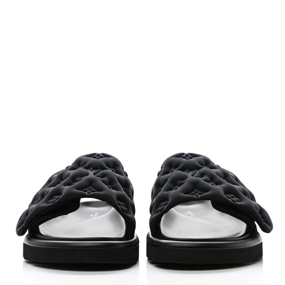 Louis Vuitton Technical Fabric Embossed Monogram Pool Pillow Comfort Mule 40 Black 2 of 8