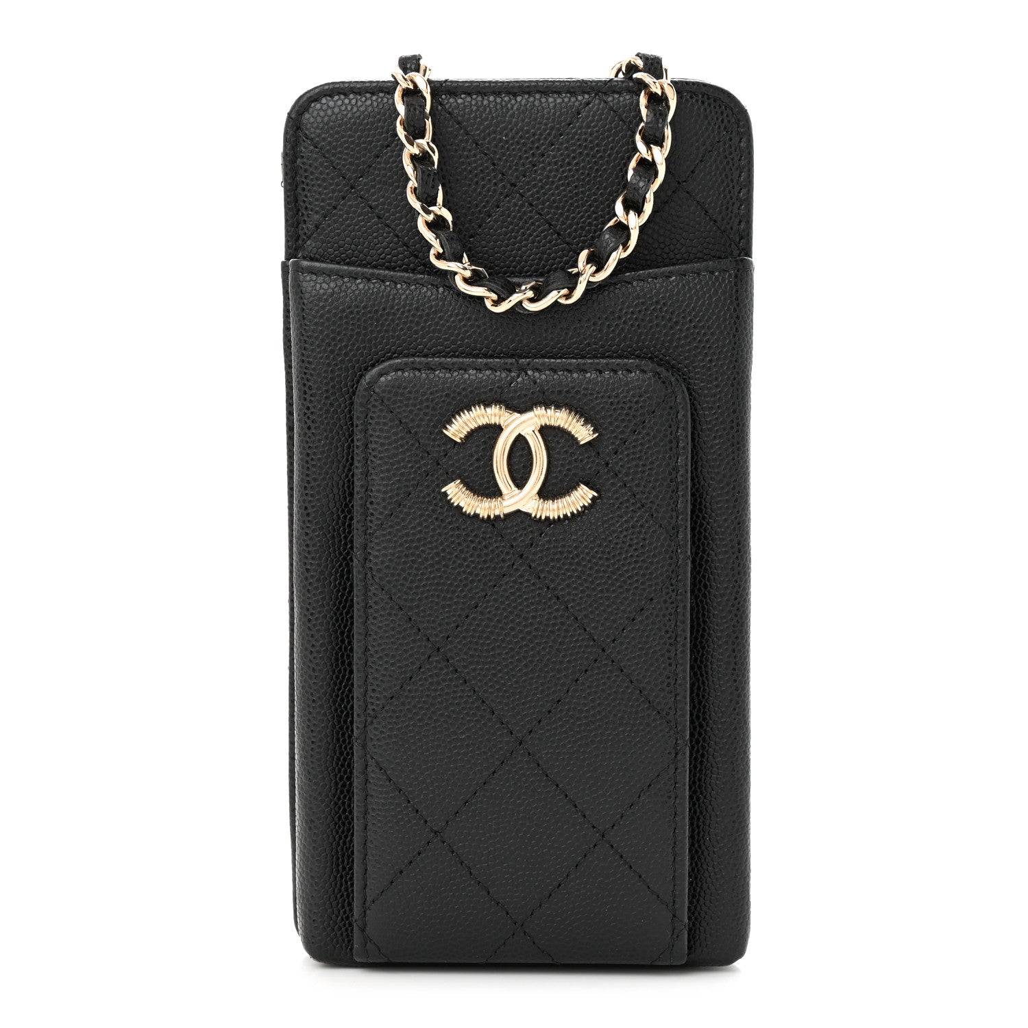 Chanel Caviar Quilted Zip Phone Case Black 1 of 11
