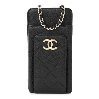 Chanel Caviar Quilted Zip Phone Case Black 1 of 11