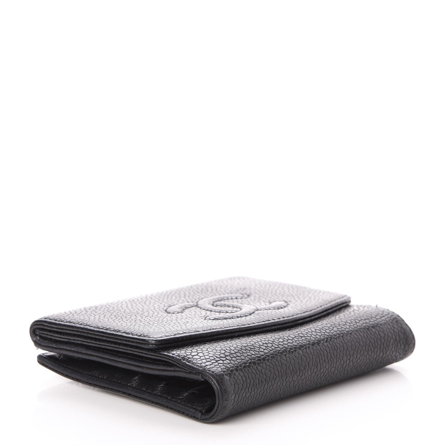 Chanel Caviar Timeless CC Compact French Wallet Black 4 of 8