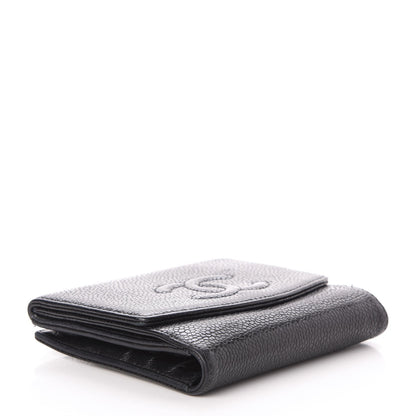 Chanel Caviar Timeless CC Compact French Wallet Black 4 of 8