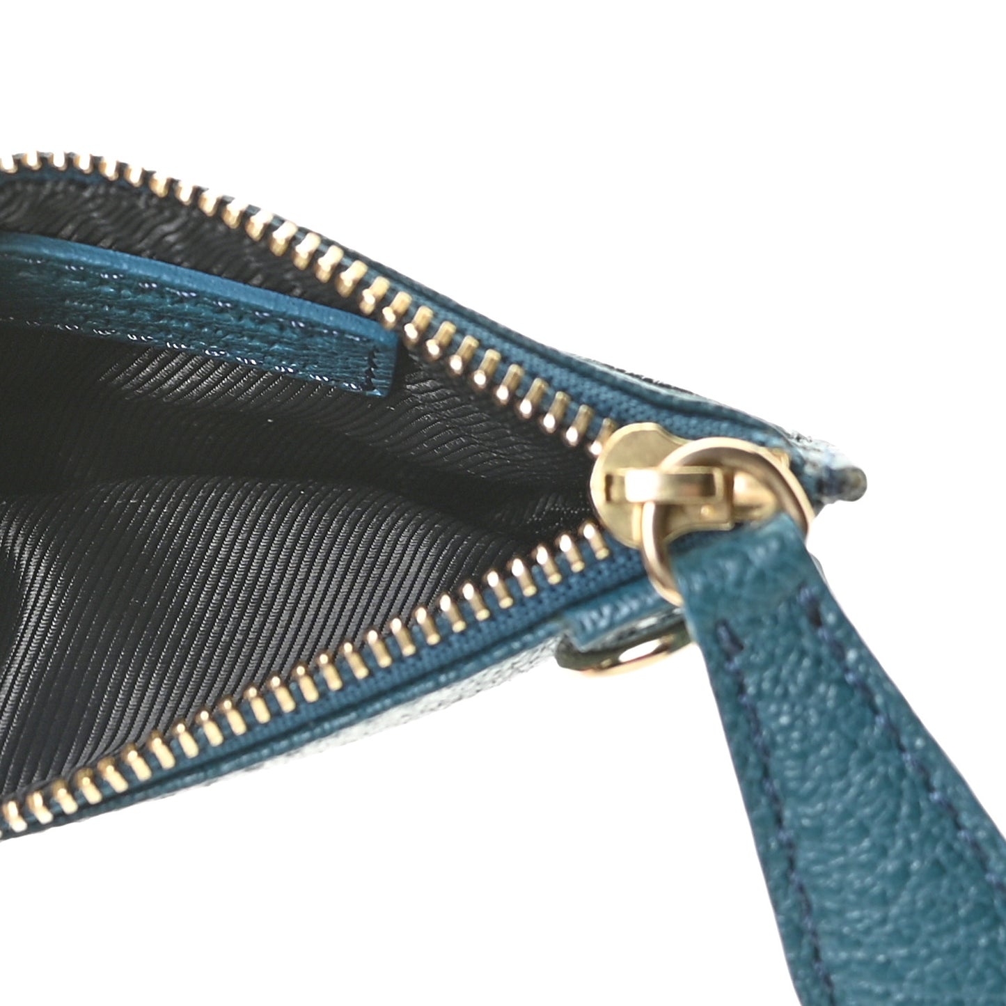 Goatskin Coin Case Card Holder Blue