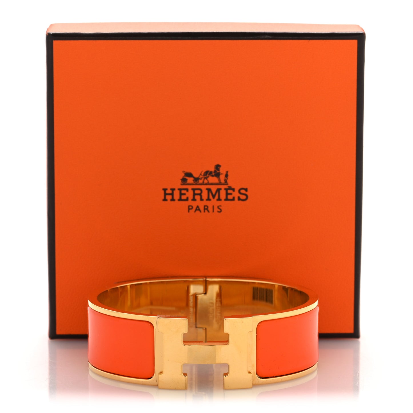 Enamel Wide Clic Clac H Bracelet GM Orange