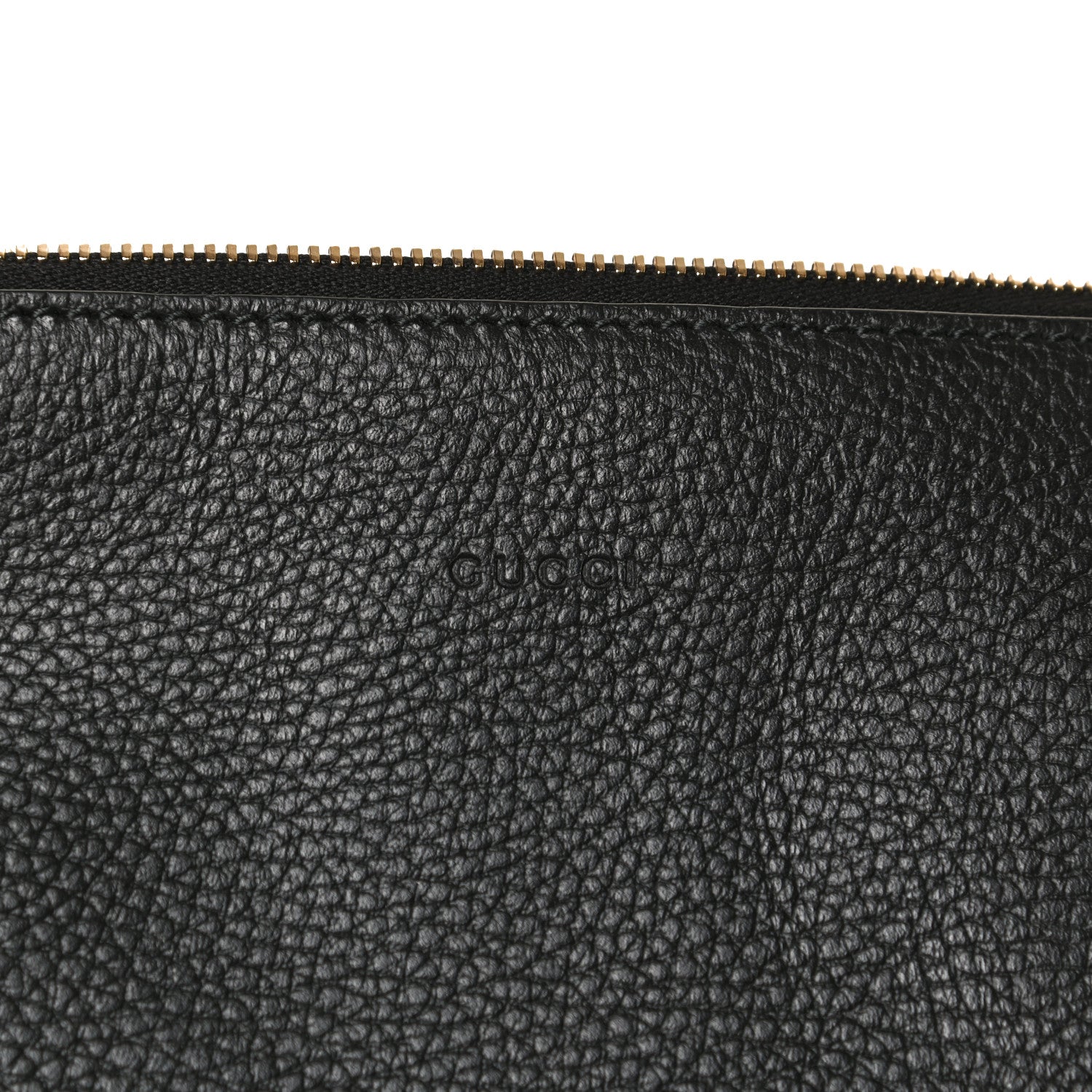 Gucci Pebbled Calfskin Large Bamboo Clutch Black 7 of 13