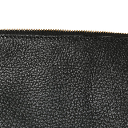 Gucci Pebbled Calfskin Large Bamboo Clutch Black 7 of 13