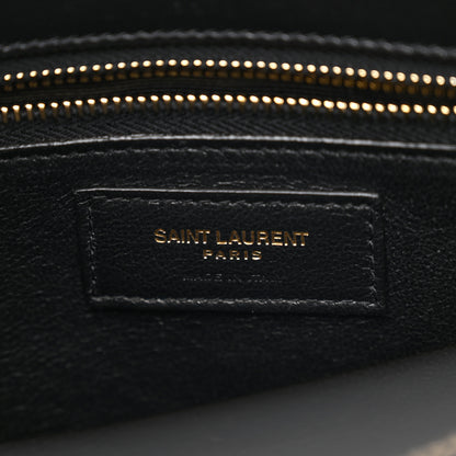 Saint Laurent Calfskin Bi-Color Small Sac De Jour Burgundy Black 6 of 10