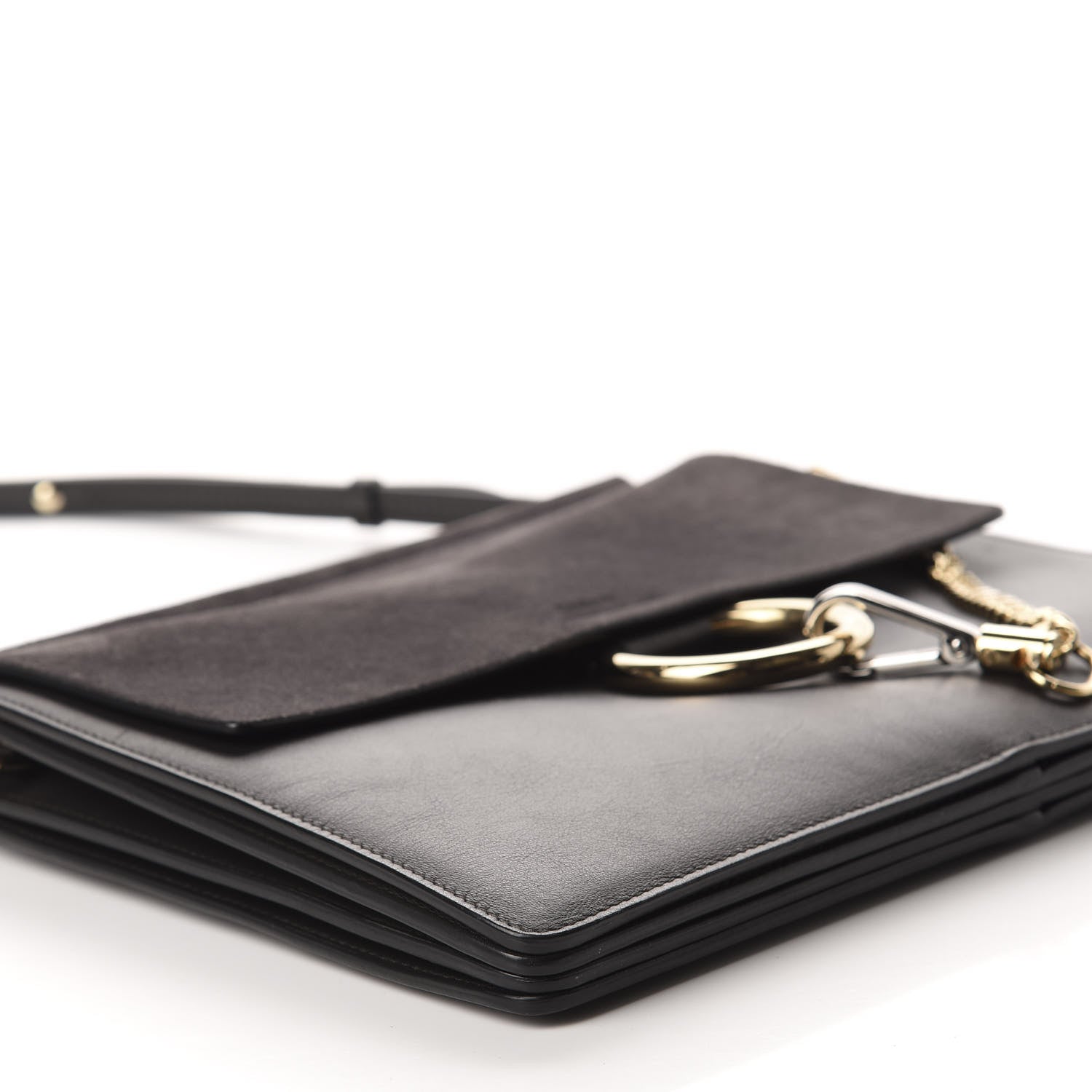 Chloe Suede Calfskin Medium Faye Shoulder Bag Carbon Grey 6 of 10