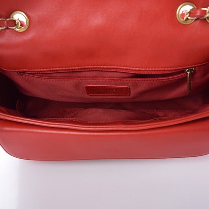 Chanel Lambskin Quilted Large Now and Forever Flap Red 6 of 16