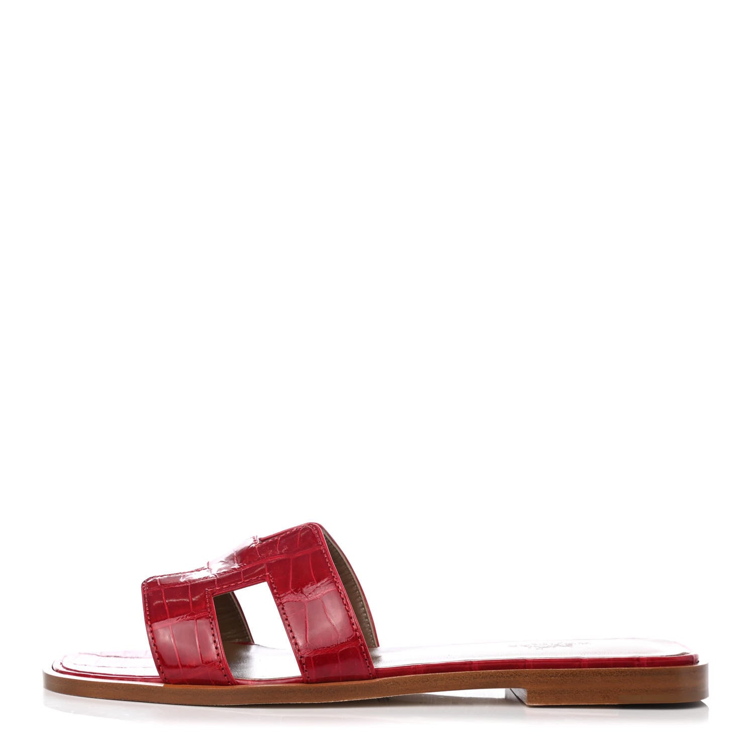 Hermes Shiny Alligator Oran Sandals 36 Braise 1 of 8