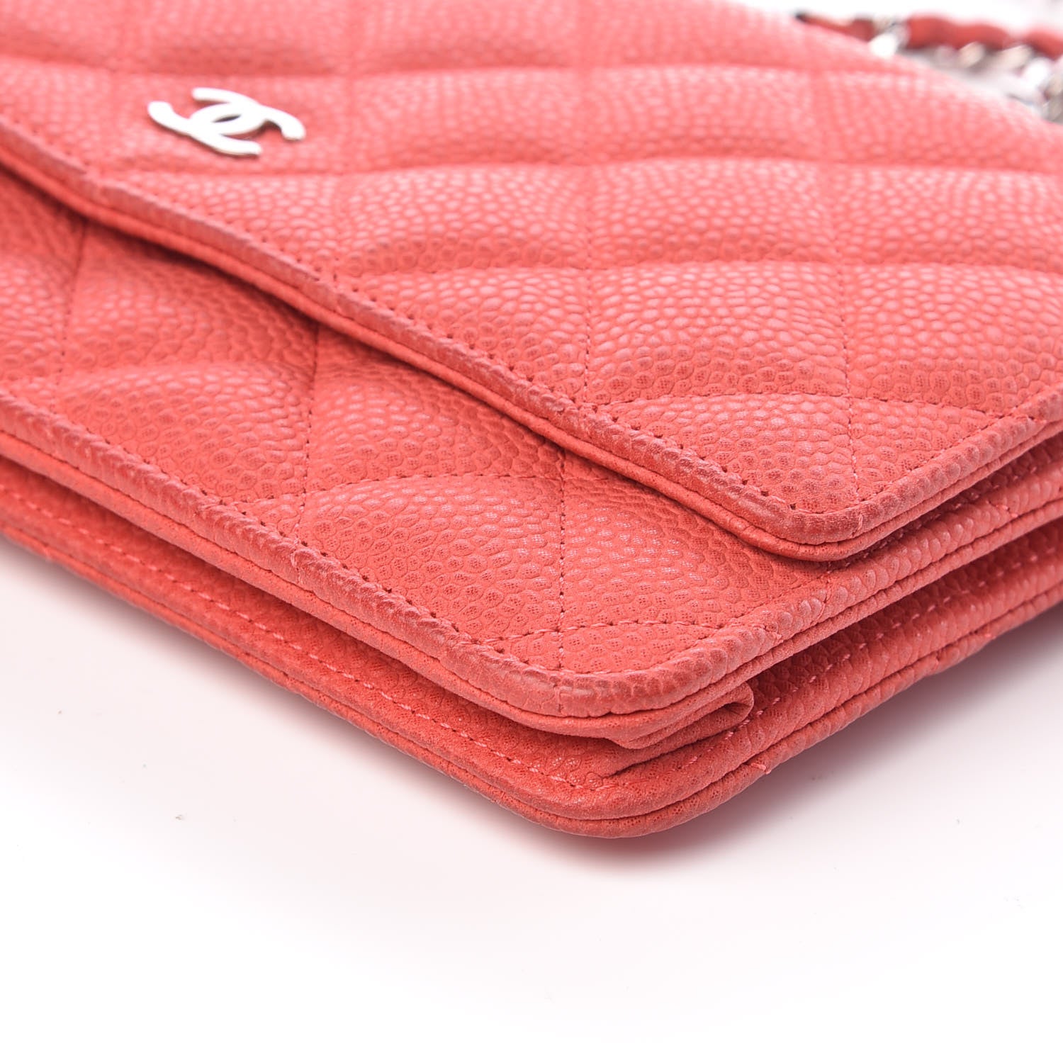 Chanel Iridescent Caviar Quilted Wallet on Chain WOC Pink 13 of 17