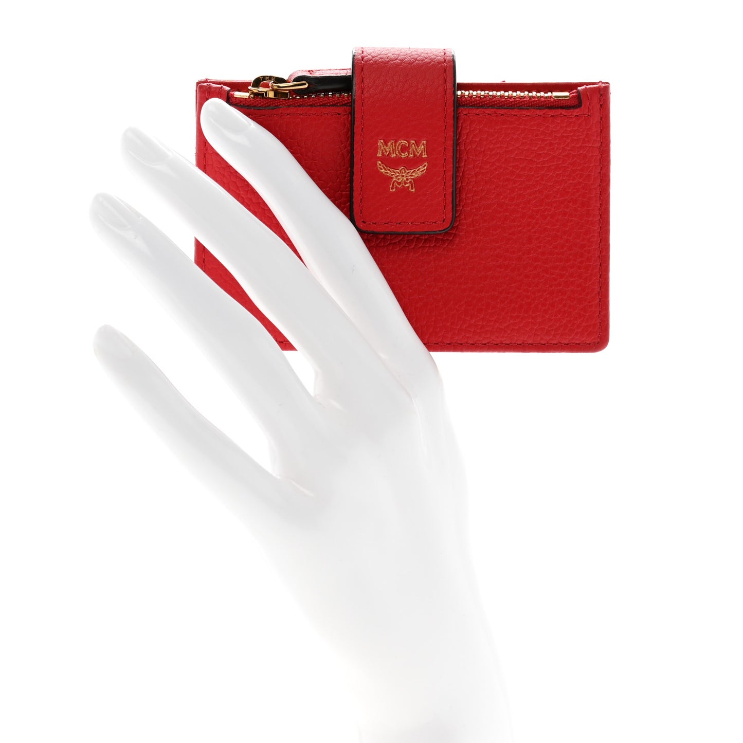 Grained Calfskin Milla Accordion Card Case Red