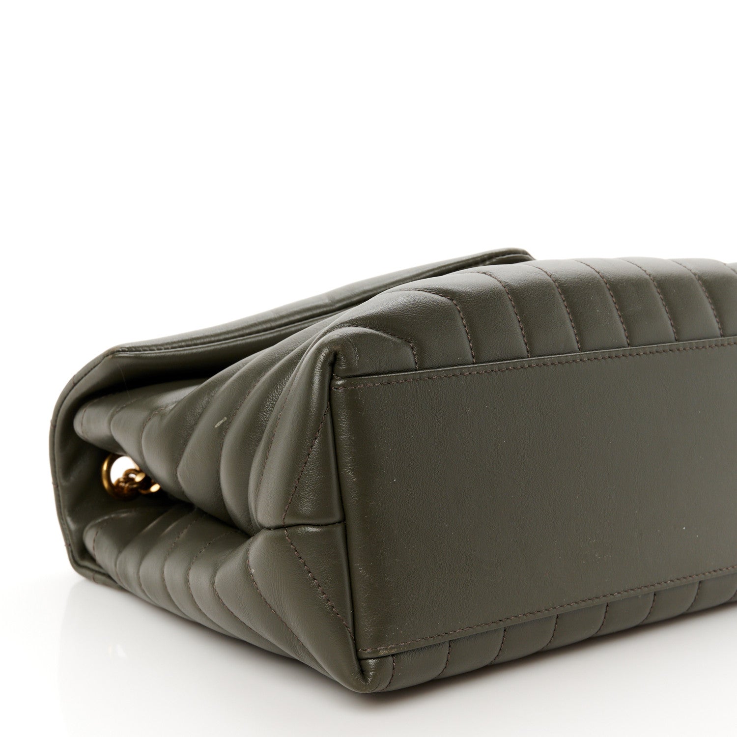 Saint Laurent Calfskin Y Quilted Monogram Medium Loulou Chain Satchel Soil Brown 10 of 11