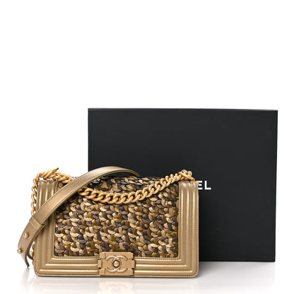 Chanel Metallic Lambskin Medium Scaled Boy Flap Gold 11 of 11