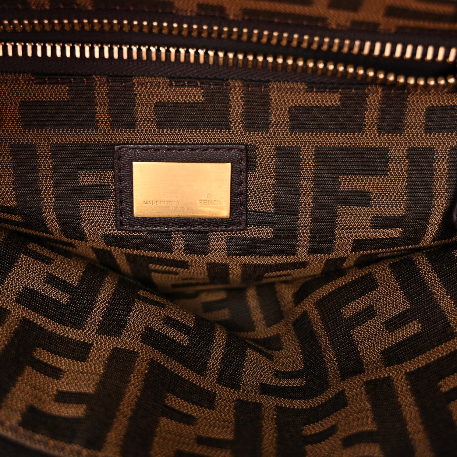 Fendi Goatskin Zucca Ombre Large Peekaboo Iconic Satchel Moro Gold Tobacco 7 of 10