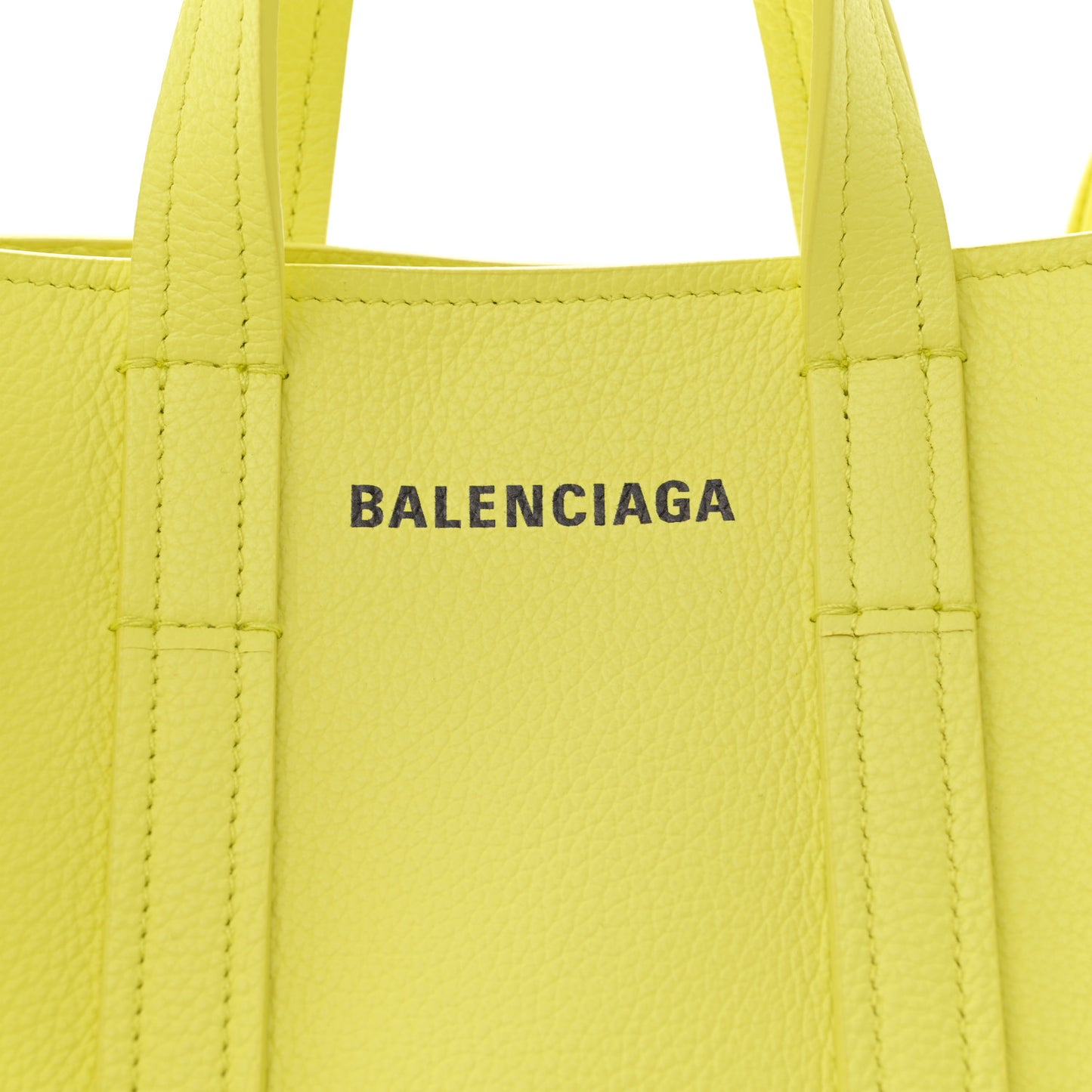 Grained Calfskin XS Everyday North South Shoulder Tote Bag Lemon