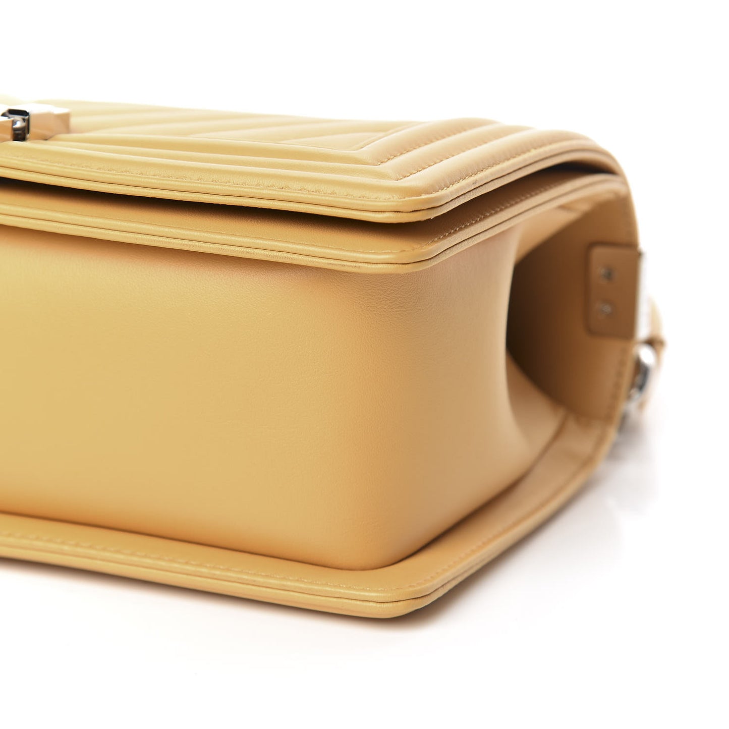 Calfskin Chevron Quilted Medium Boy Flap Yellow