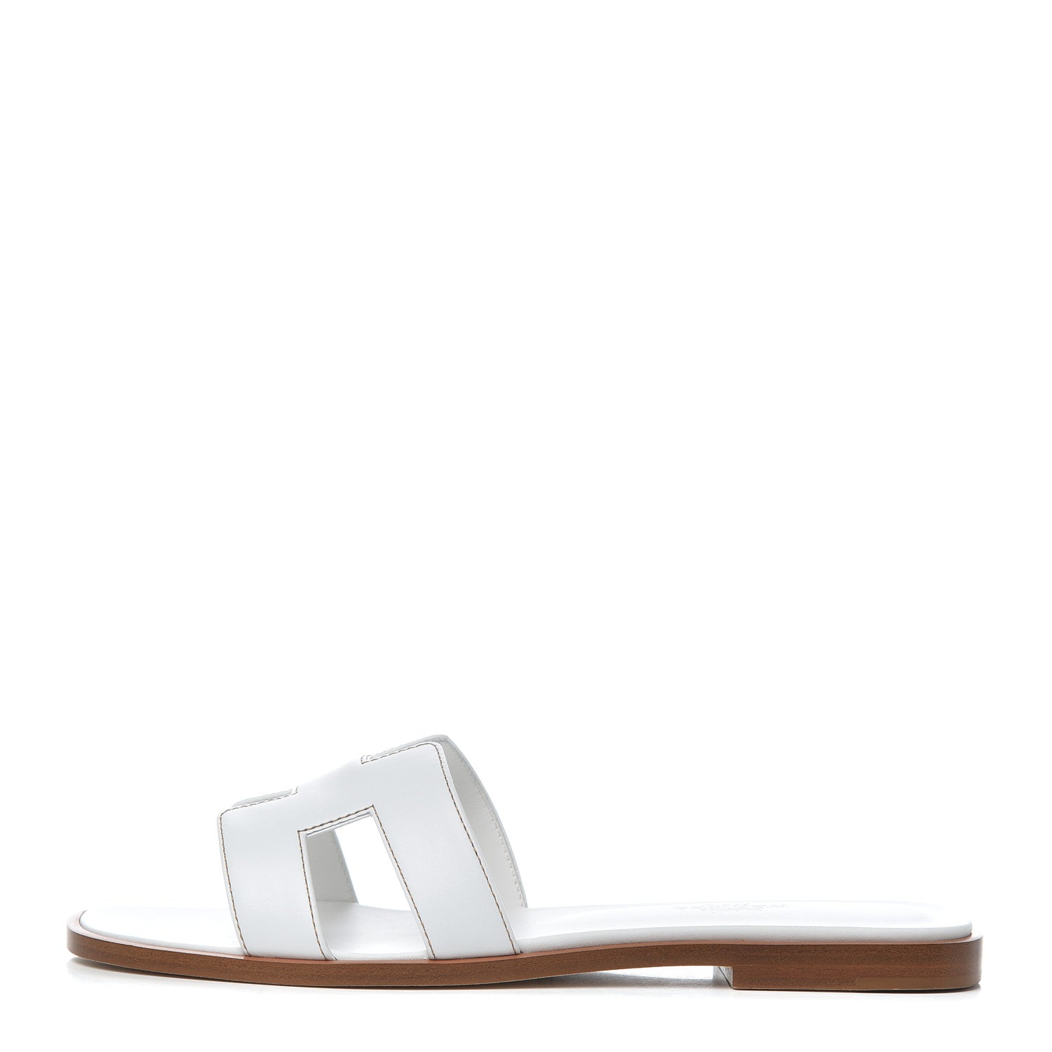Hermes Box Calfskin Oran Sandals 36.5 White 1 of 9