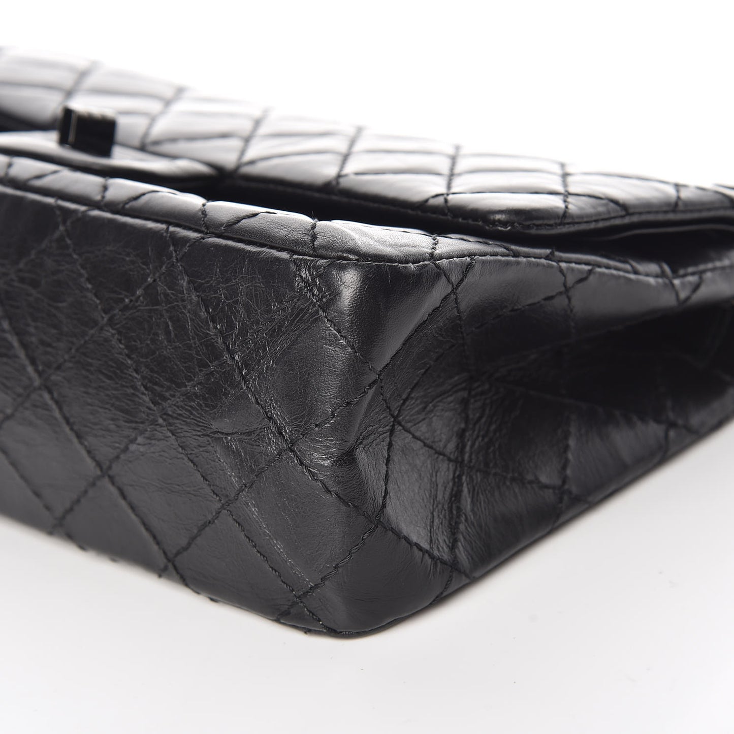 Aged Calfskin Quilted 2.55 Reissue 225 Flap So Black