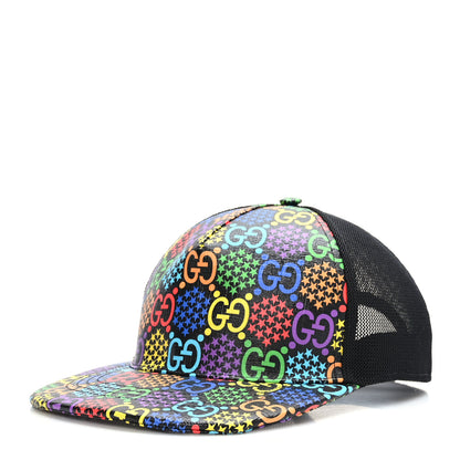 Gucci GG Supreme Monogram Psychedelic Baseball Hat L 59 Black 1 of 8